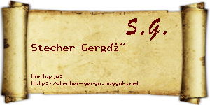 Stecher Gergő névjegykártya