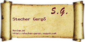 Stecher Gergő névjegykártya